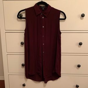 J. Crew Sleeveless Silk Button Up